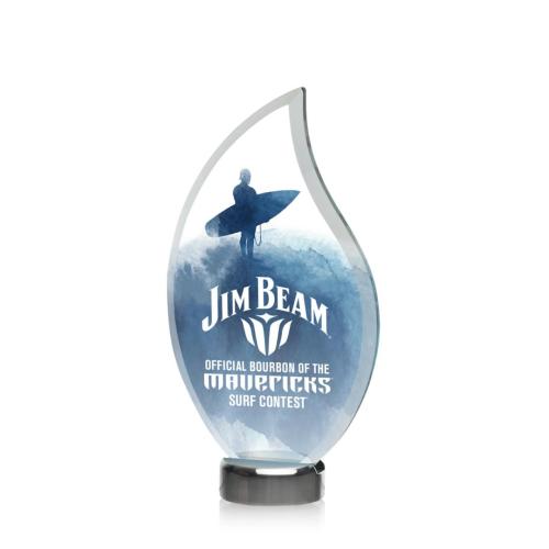Corporate Awards - Full Color Awards - Bentworth Full Color Flame Crystal Award