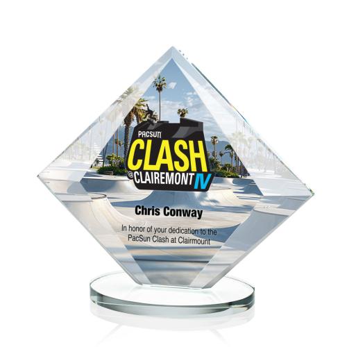 Corporate Awards - Award Shapes - Diamond Awards - Teston Full Color Clear Diamond Crystal Award