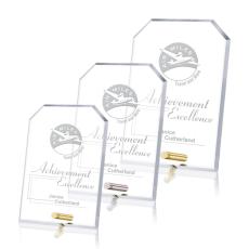 Employee Gifts - Cantebury Clipped Rectangle Crystal Award