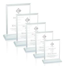 Denison White Rectangle Crystal Award - Crystal Awards