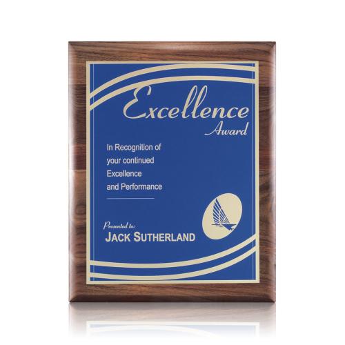 Corporate Awards - Award Plaques - Sedgewick/Marietta - Walnut/Blue