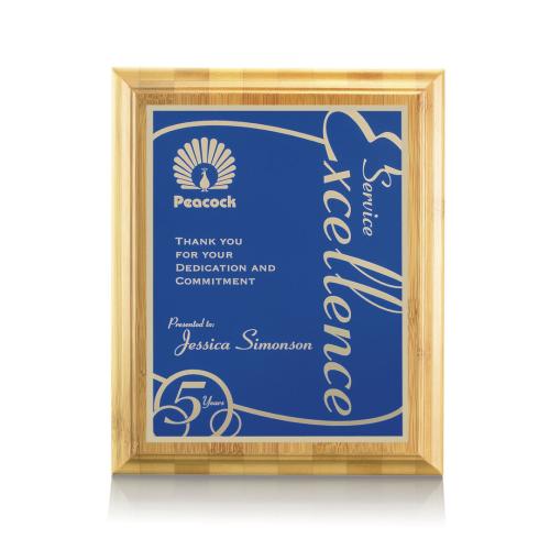 Corporate Awards - Award Plaques - Bamboo/Marietta - Blue