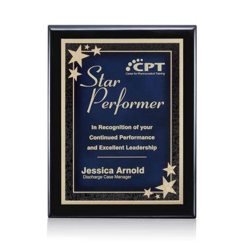 Corporate Awards - Award Plaques - Oakleigh/Starburst - Black/Blue