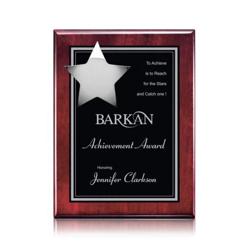 Corporate Awards - Award Plaques - Hollister Plaque - Rosewood/Chrome