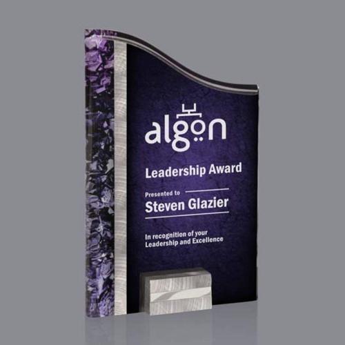 Corporate Awards - Budget Awards & Trophies - Ventura Silver/Purple Peak Acrylic Award