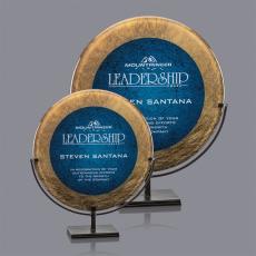 Employee Gifts - Baldridge Gold/Blue Circle Acrylic Award