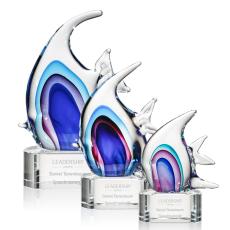 Employee Gifts - Neptune Fish Animals on Paragon Base Glass Award