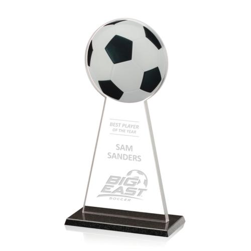 Corporate Awards - Glass Awards - Soccer Tower Obelisk Crystal Award