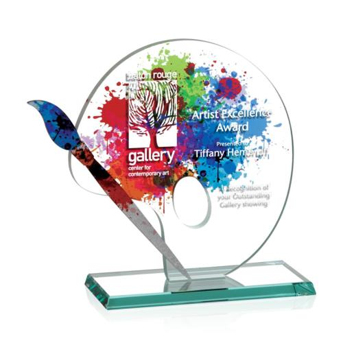 Corporate Awards - Glass Awards - Artist Palette Abstract / Misc Crystal Award