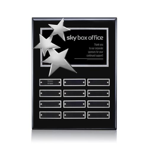 Corporate Awards - Award Plaques - Perpetual Plaques - Constellation (Vert) Perpetual - Black/Chrome 
