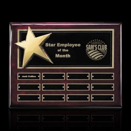 Corporate Awards - Award Plaques - Perpetual Plaques - Rising Star - Rosewood Perpetual