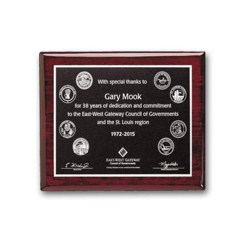 Corporate Awards - Award Plaques - Metal Plaques - Photocast Plaque - Rosewood     