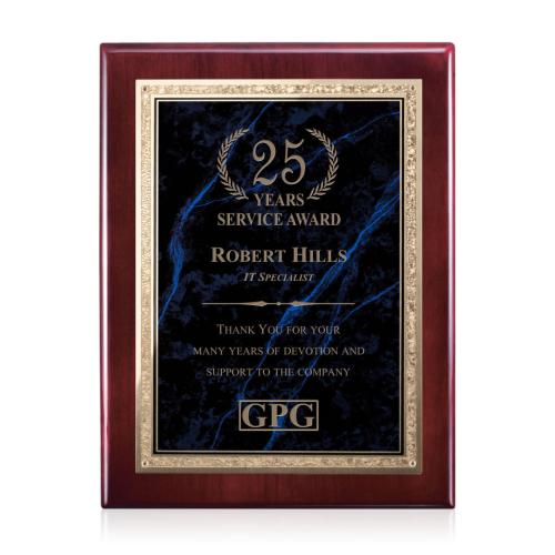 Corporate Awards - Award Plaques - Gemstone Rosewood Plaque - Rosewood/Lapis