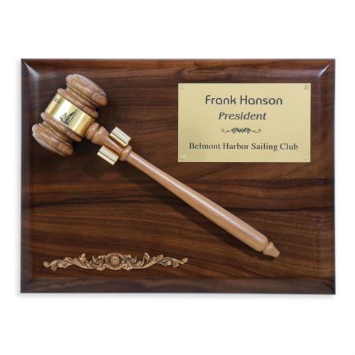 Corporate Awards - Service Awards - Gavel Plaque - Removeable