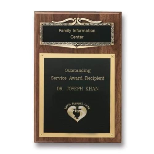 Corporate Awards - Award Plaques - Frame Plaque - Antique Bronze/Walnut