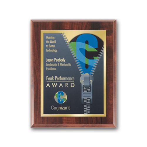 Corporate Awards - Full Color Awards - SpectraPrint™ Plaque - Walnut Gold  