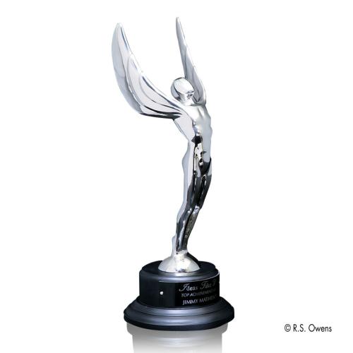 Corporate Awards - Winged Achievement People on Ebony Metal Award