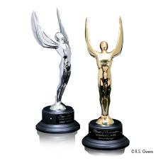 Employee Gifts - Winged Achievement People on Ebony Metal Award