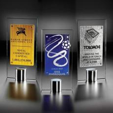 Employee Gifts - Mondrian Amber Rectangle Glass Award