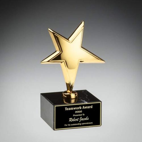 Corporate Awards - Gold Rising Star on Marble Metal Award