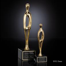 Employee Gifts - Contemporary People on Marble Metal Award