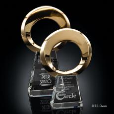 Employee Gifts - Boundless Gold on Optical Circle Metal Award