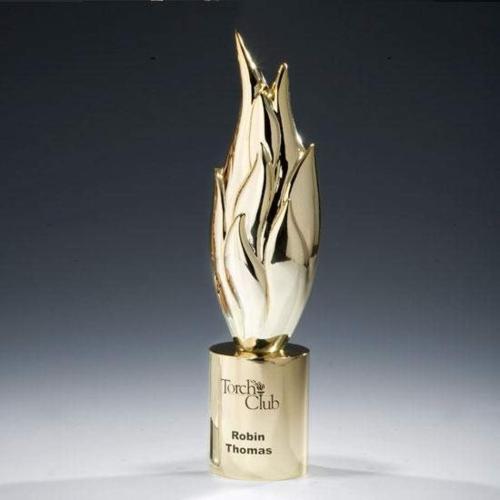Corporate Awards - Flame Flame on Cylinder Metal Award