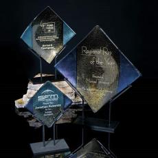 Employee Gifts - Dark Laticcino Diamond Glass Award