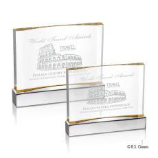 Employee Gifts - Cornerstone Gold Rectangle Acrylic Award