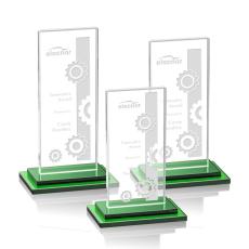 Employee Gifts - Santorini Green Rectangle Crystal Award