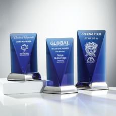 Employee Gifts - Rubicon Blue Obelisk Metal Award