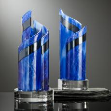 Employee Gifts - Shadow Dancer Blue Abstract / Misc Glass Award