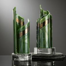 Employee Gifts - Shadow Dancer Green Abstract / Misc Glass Award