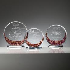 Employee Gifts - Denali Red Circle Glass Award