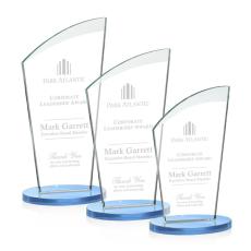 Employee Gifts - Tomkins Sky Blue Peak Crystal Award