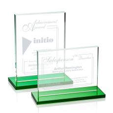 Employee Gifts - Emperor Green Rectangle Crystal Award