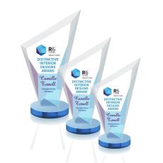 Condor Full Color Sky Blue Peak Crystal Award - Sales Awards