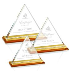 Employee Gifts - Dresden Amber Pyramid Crystal Award