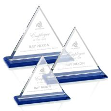 Employee Gifts - Dresden Blue Pyramid Crystal Award
