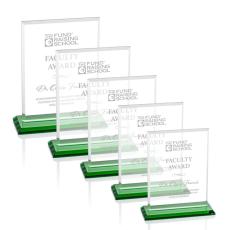 Employee Gifts - Vitalia Green Rectangle Crystal Award