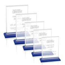 Employee Gifts - Vitalia Blue  Rectangle Crystal Award