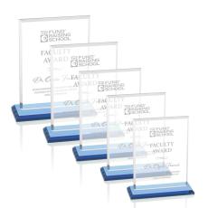Employee Gifts - Vitalia Sky Blue Rectangle Crystal Award