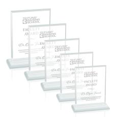 Employee Gifts - Vitalia White  Rectangle Crystal Award