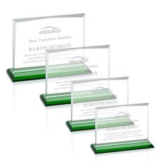 Employee Gifts - Lismore Green Rectangle Crystal Award