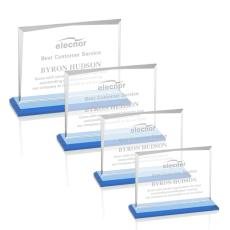 Employee Gifts - Lismore Sky Blue Rectangle Crystal Award