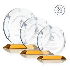 Employee Gifts - Gibralter Amber  Circle Crystal Award