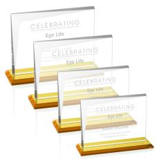 Employee Gifts - Mirela Amber Rectangle Crystal Award