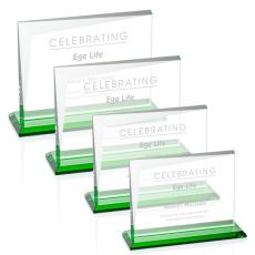 Employee Gifts - Mirela Green  Rectangle Crystal Award