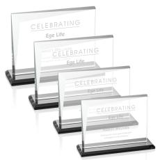 Employee Gifts - Mirela Black  Rectangle Crystal Award