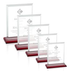 Employee Gifts - Denison Red  Rectangle Crystal Award
